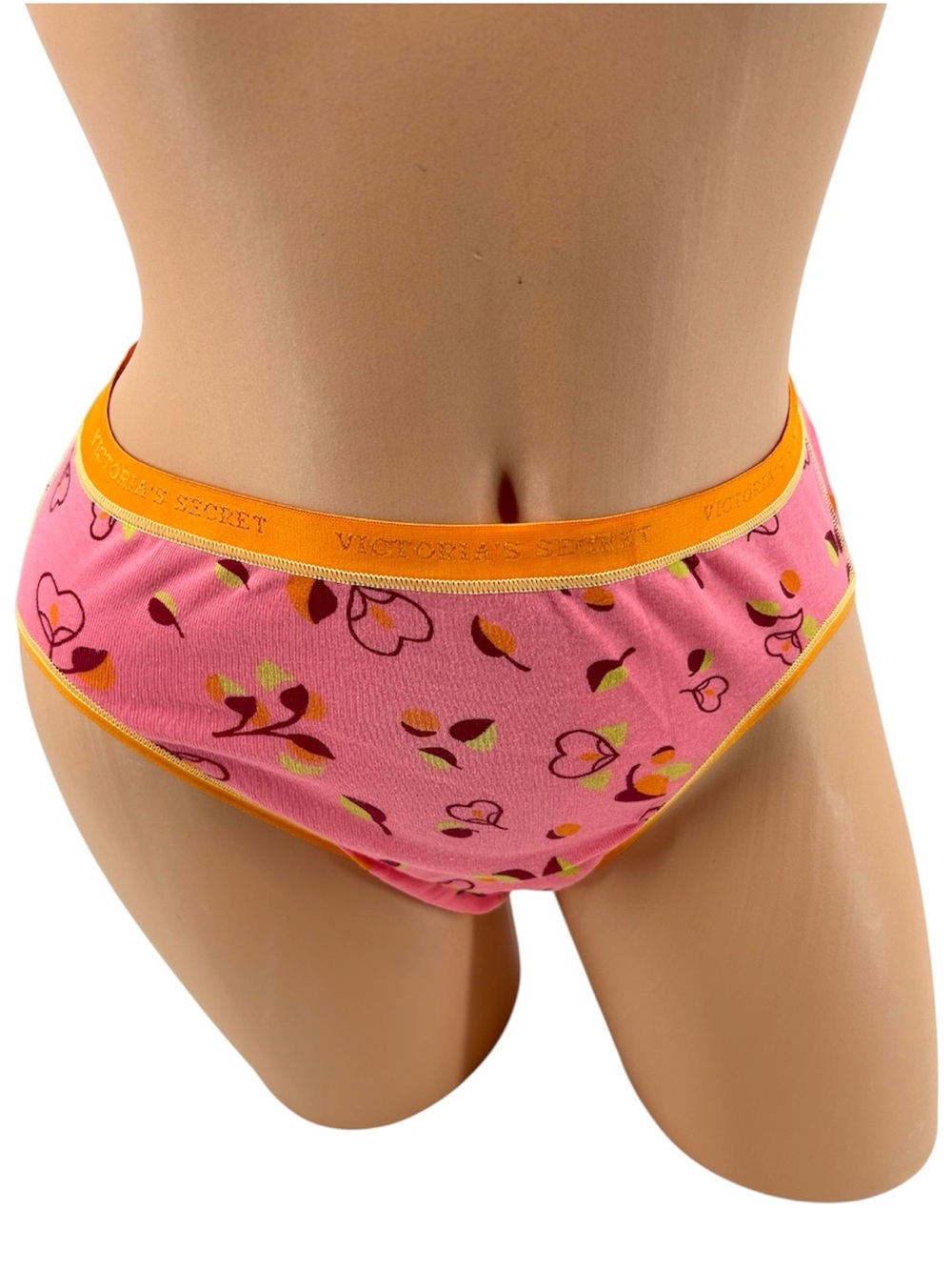 NWT Vtg Victoria’s Secret Heart Flower and Leaf Print Cotton Hi-Leg Brief Medium